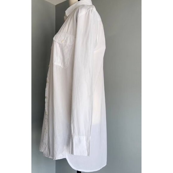 J. Crew Women's Oversized White Button-Down Shirt Size US S - Picture 2 of 7